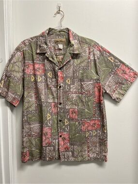 Vintage reverse print Blue Hawaii tropical shirt men
